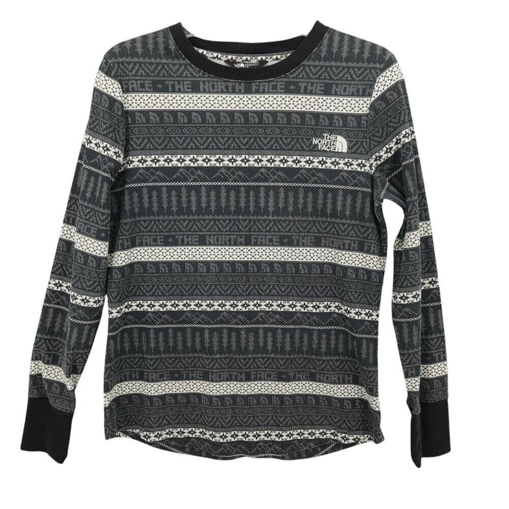 The North Face Women's Black and White Long Sleeve Top